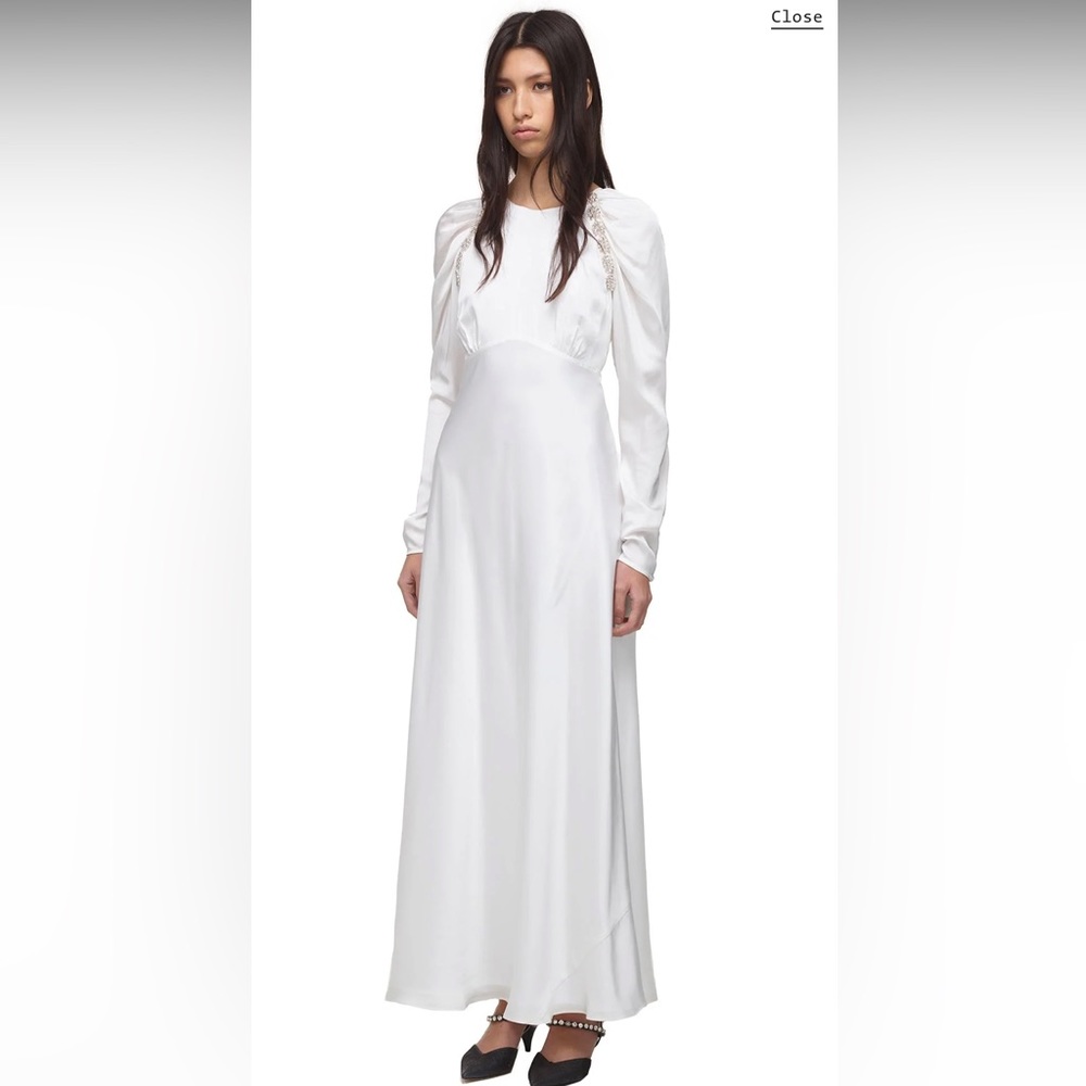Elegant Timeless Wedding Dress//White Embellished Maxi Dress